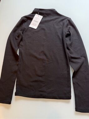 Zara Women’s Black Long Sleeve Mock Neck Shirt NWT